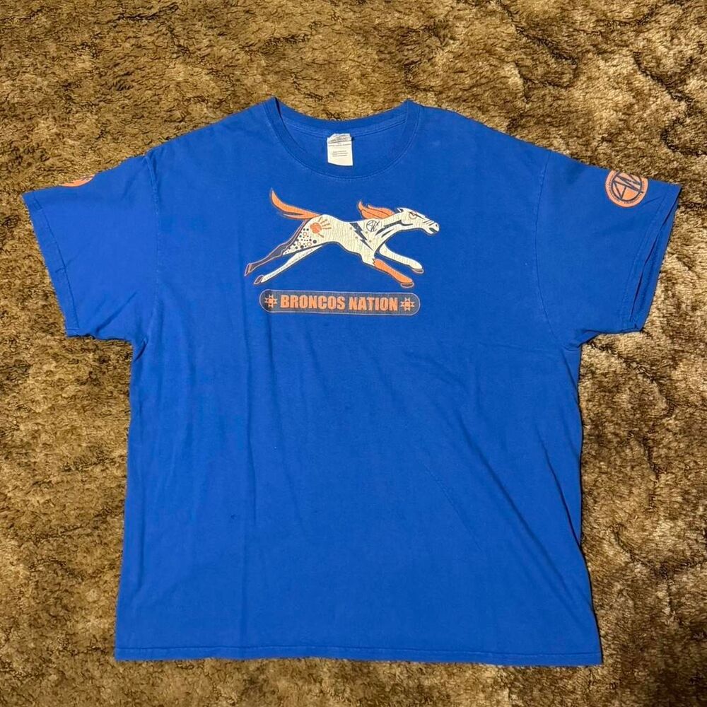 Denver Broncos Nation Graphic Tee Royal Blue Painted Horse NFL Football XLarge